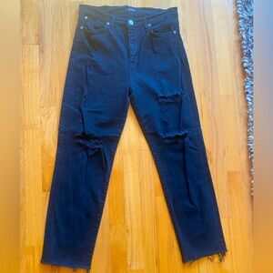 Hudson Distressed Straight Leg Jeans